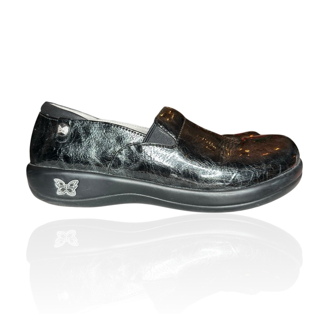 Alegria‎ Keli Pro Slip On Comfort Nursing Shoes Black Leather Clogs 40 US 9.5-10
